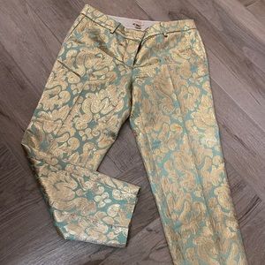 Jcrew Metallic Brocade Dress Pants